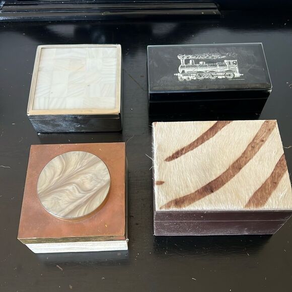Set of 4 Trinket Boxes - Picture 1 of 12
